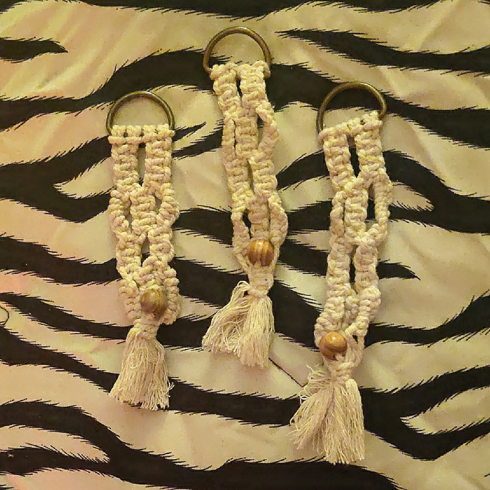 BOHO Handmade Cream Macramé Keychain. Price is Per each.